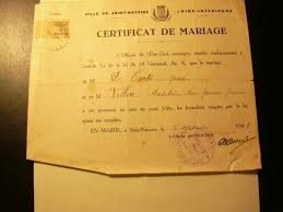 Certificat de mariage